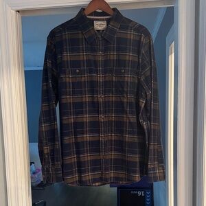 Flag & Anthem Navy and Brown Plaid Corduroy Shirt